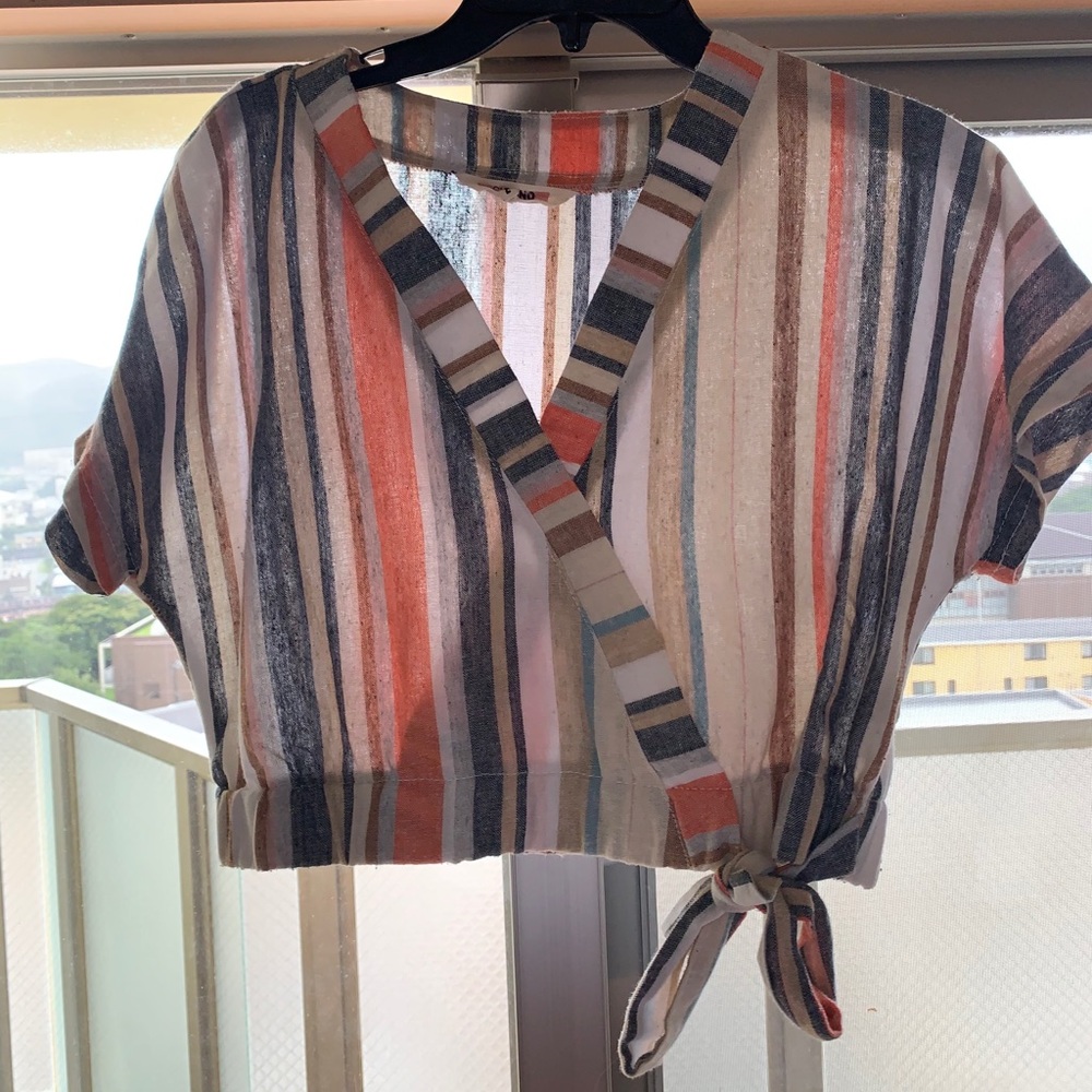 Boho front tie crop top